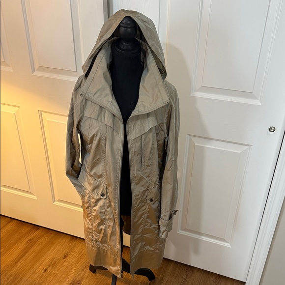 Cole Haan Jackets & Blazers - Cole Haan Womens Packable Trench Khaki Tan Versatile Hooded Rainwear Size L